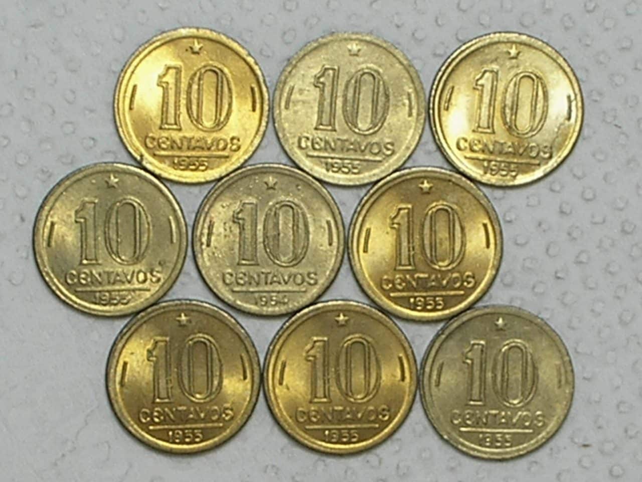 | Casa do Colecionador 9 Moedas de 10 Centavos - 1955 / Sob/Fc / m180