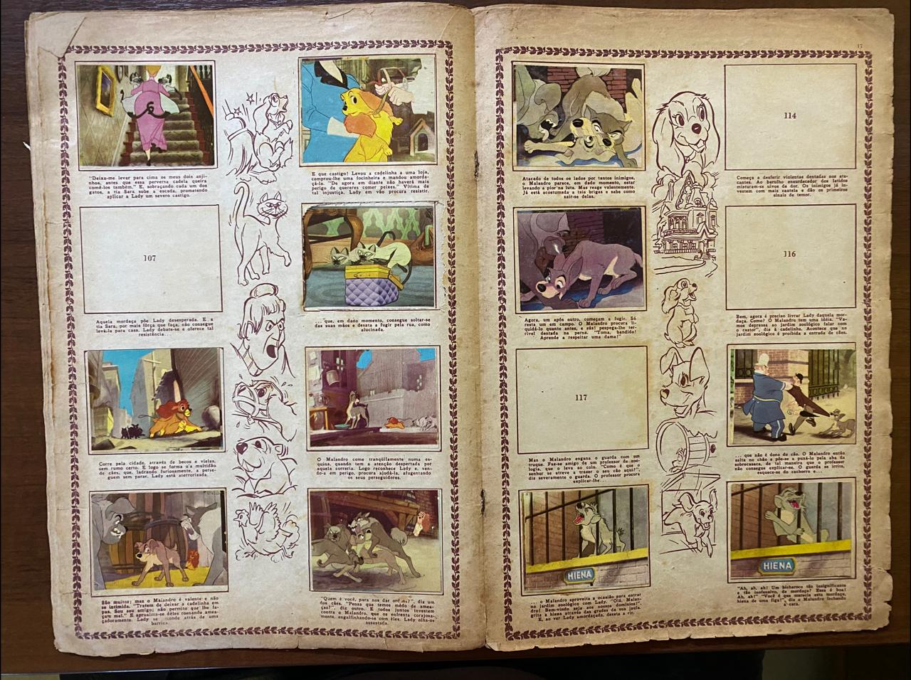 | Casa do Colecionador Álbum de Figurinhas A Dama e o Vagabundo - Walt Disney