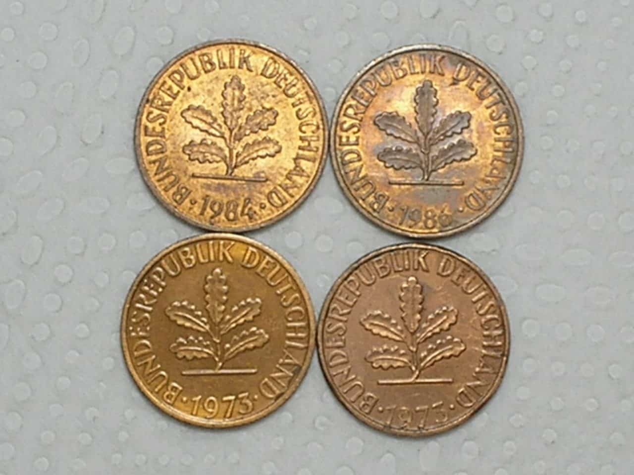 | Casa do Colecionador Alemanha 2 Pfennig 1973 D J 1984 J 1986 G M130
