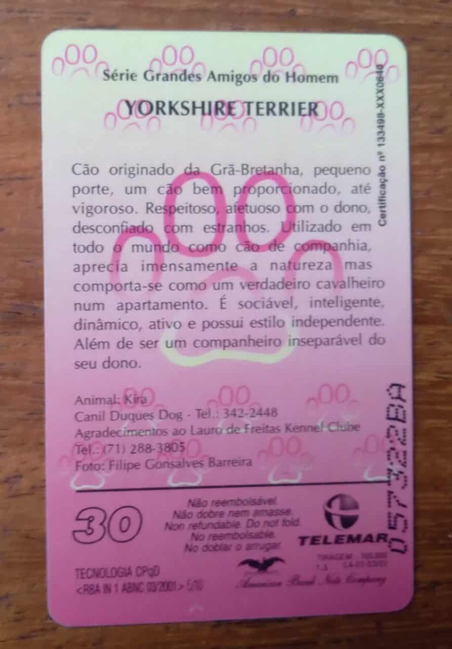 | Casa do Colecionador Brasil Telemar 2001 / Grandes Amigos do Homem 5 / Yorkshire Terrier.