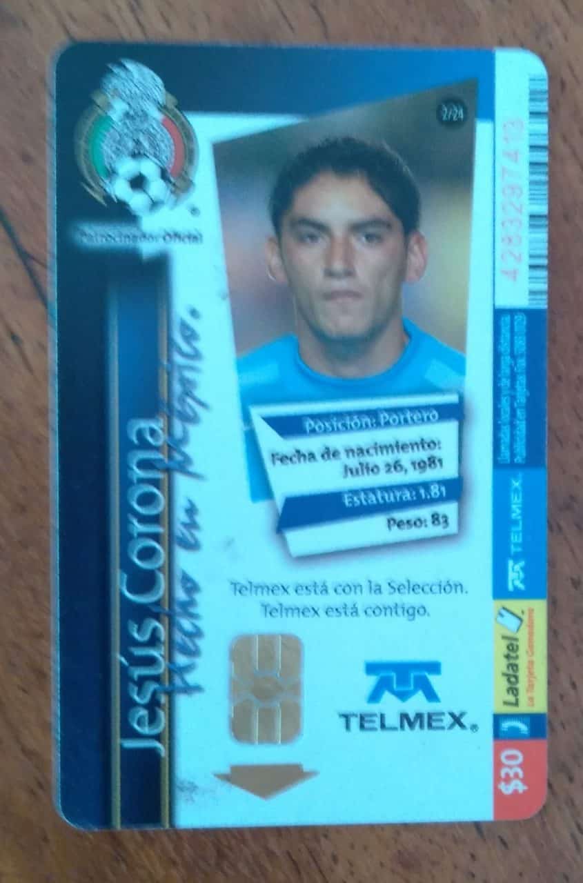 | Casa do Colecionador Cartão Telefone México Ladatel / Selecção Telmex 2 / Jesus Corona.