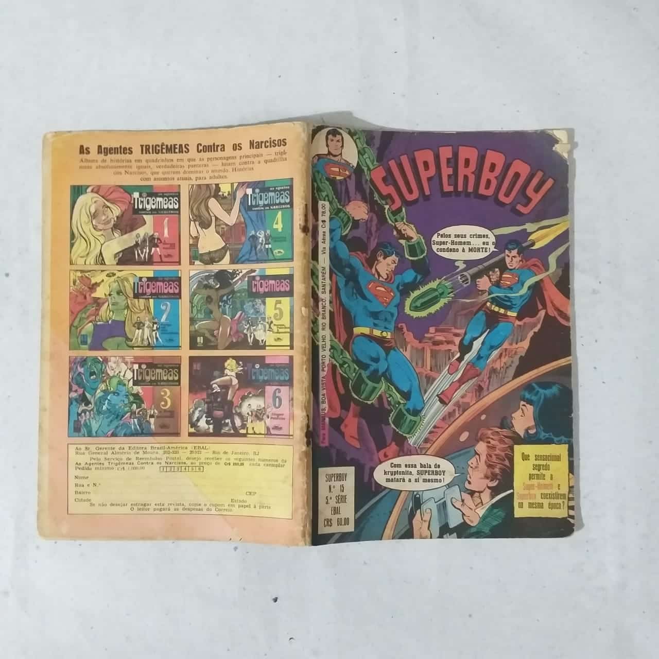 | Casa do Colecionador Superboy 5ª Série Nº 15 (Editora Ebal) Junho/Julho de 1982 (HQ/Gibi)