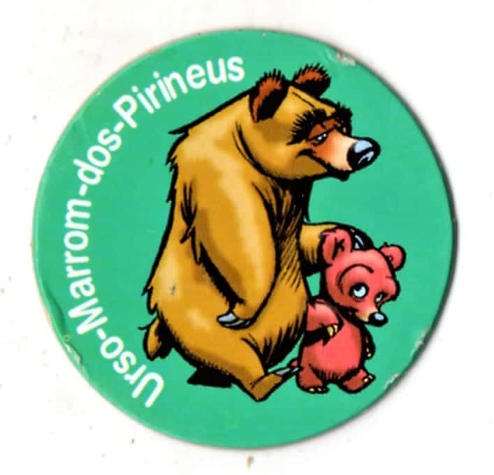 | Casa do Colecionador Tazo Ping Pong - Animais em Extinção - Urso Marrom dos Pirineus - N° 04