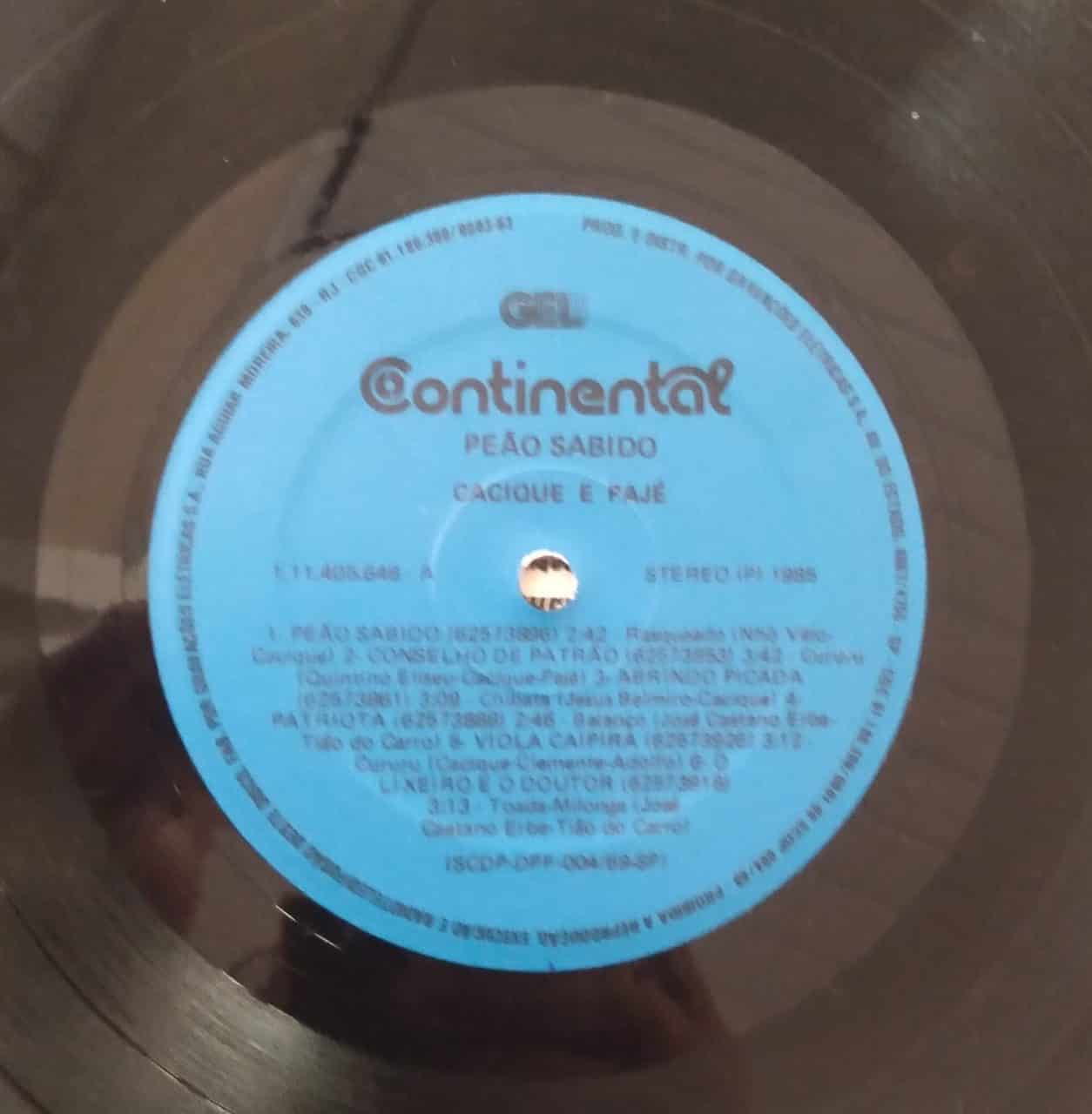 | Casa do Colecionador Vinil LP Continental / Cacique e Pajé / Peão Sabido.