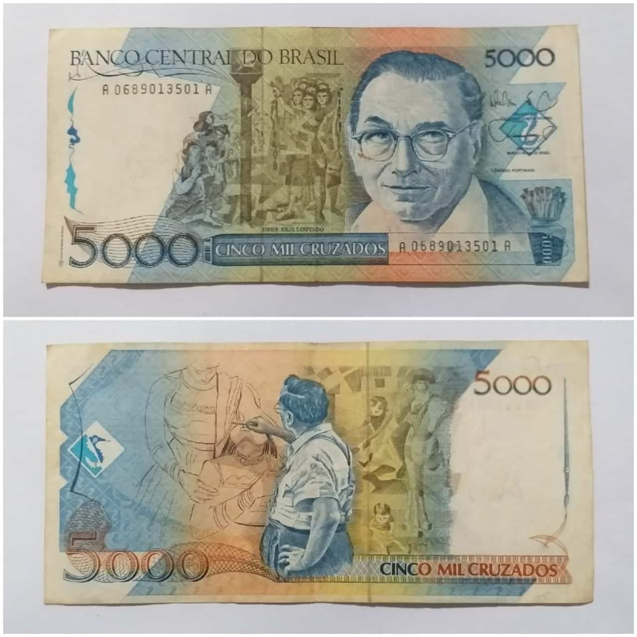 | Casa do Colecionador 5.000 (Cinco Mil Cruzados) - Cédula C195 MBC - 1988