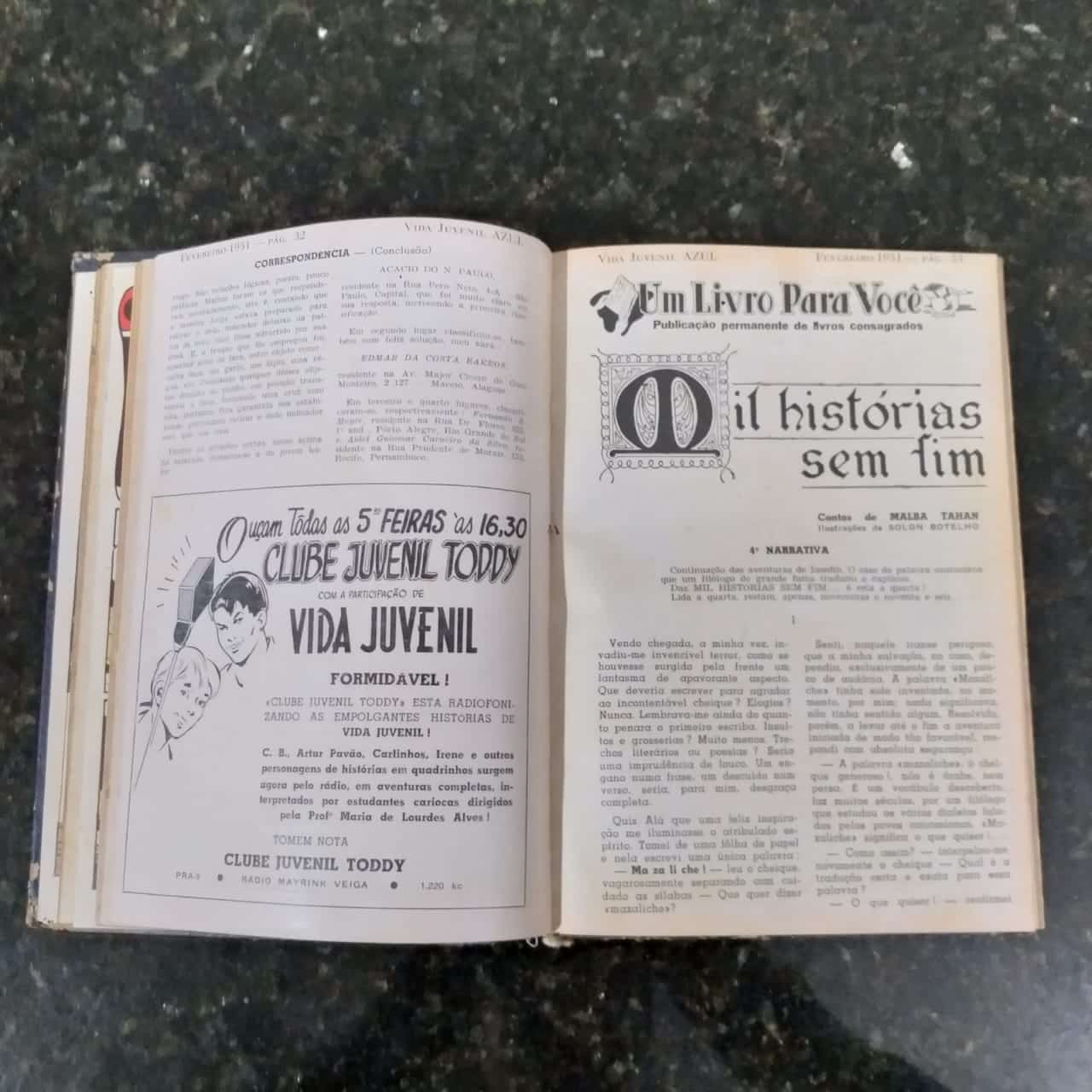 | Casa do Colecionador Vida Juvenil Azul Encadernada Nº 11 a 16 (Editora Vida Doméstica) Janeiro a Junho 1951