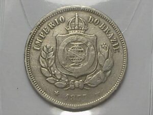 100 Réis - 1877 - Império >>> Data Escassa<<< / Cupro/Niquel - Bela peça