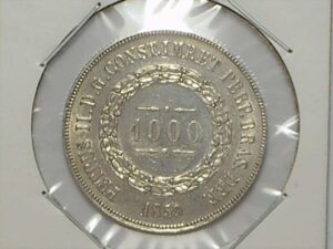 1.000 Réis - 1859 / Império de P. 2º - Prata / - Soberba/Flor - Essa data e Rara nesse estado