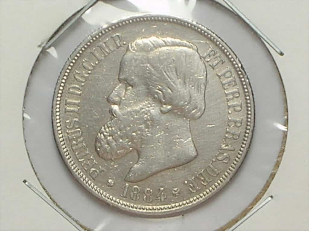 - 1.000 Réis - 1884 de Petrus II - Escassa - | Prata | Soberbo