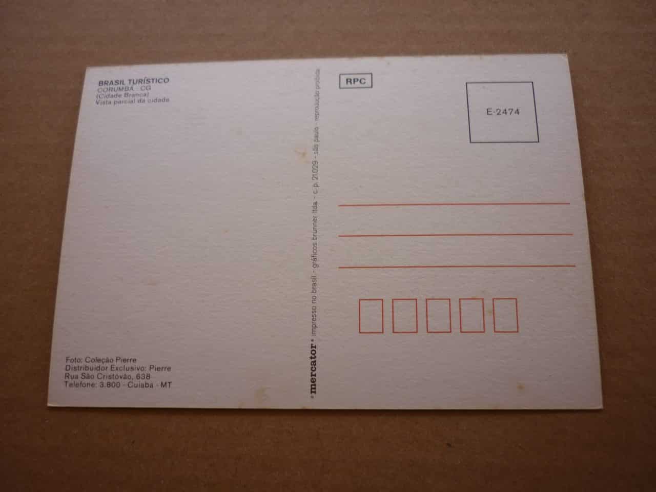 | Casa do Colecionador CARTÃO POSTAL CORUMBA VISTA PARCIAL DA CIDADE .
