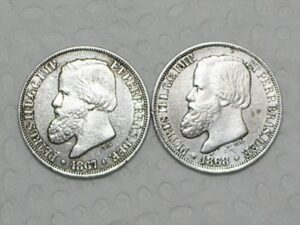 Casal) 200 Réis - 1867 / 1868 - Petrus 2º - Prata / Mbc / m260