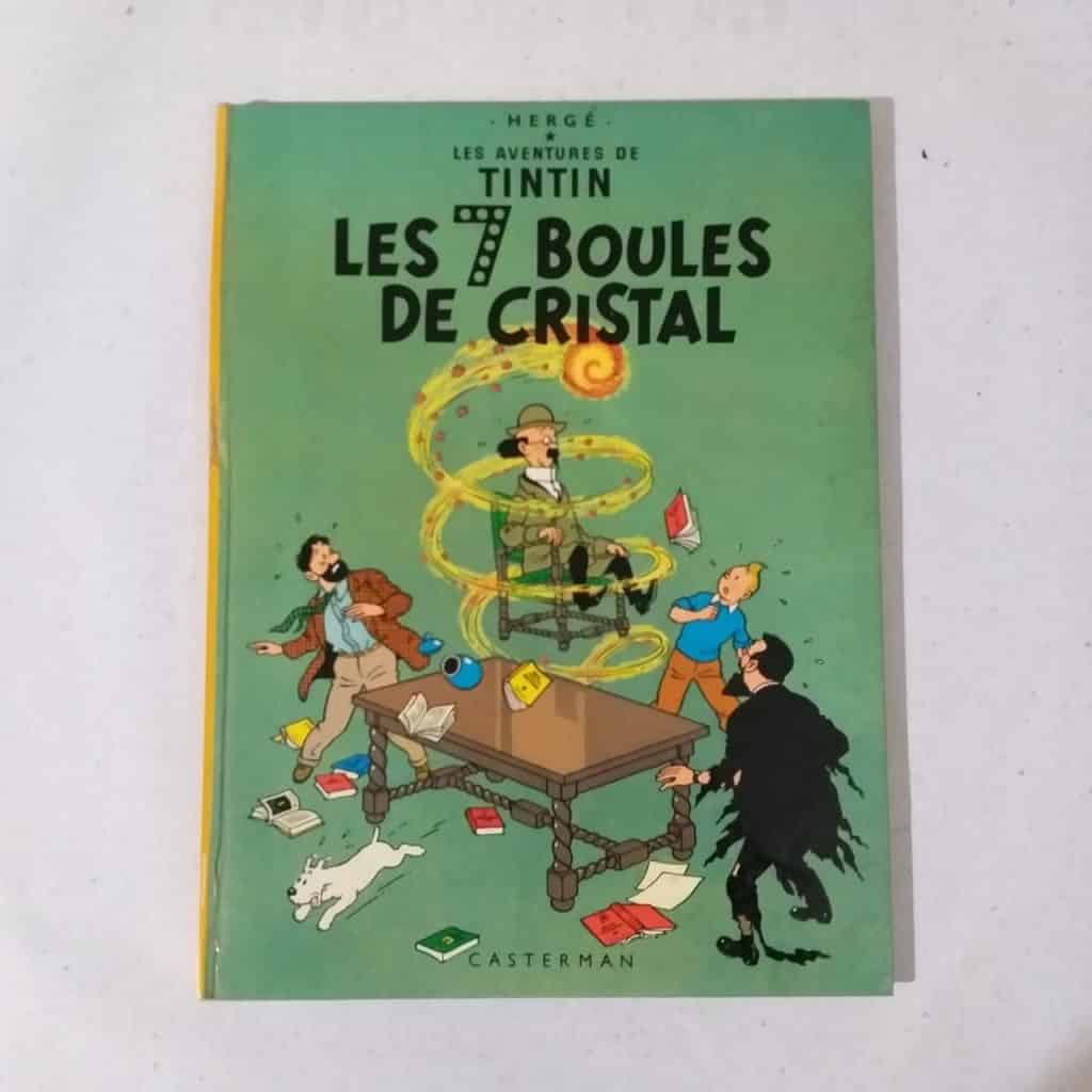 | Casa do Colecionador Les Aventures de Tintin Nº 13 - Les 7 Boules de Cristal (Editora Casterman) HQ Belga em Francês (Capa Dura) Ano 1966