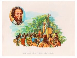 Antiga Gravura Cromocart Pedro Alvares Cabral - Anos 60