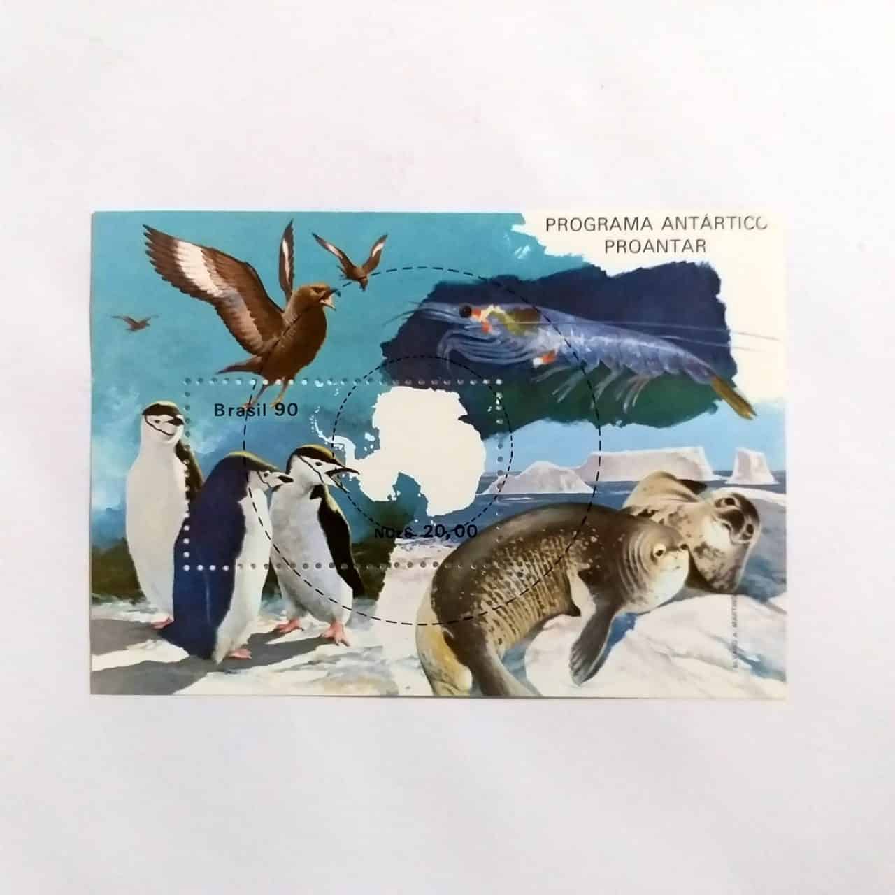 | Casa do Colecionador Bloco Comemorativo - RHM B084 Novo - Proantar - Programa Antártico Brasileiro - Fauna Antártica - 22/02/1990