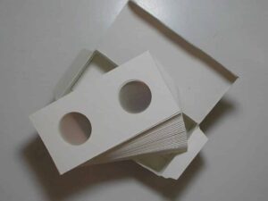 Caixa com 50 Coin Mylar Holder importados para moedas de tamanho até 25 mm - a melhor proteção de moedas - Pccb Professional Collecting Supplies