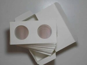 Caixa com 50 Coin Mylar Holder importados para moedas de tamanho até 31,5 mm - a melhor proteção de moedas - Pccb Professional Collecting Supplies