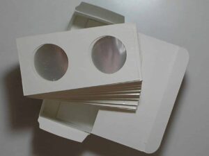 Caixa com 50 Coin Mylar Holder importados para moedas de tamanho até 33 mm - a melhor proteção de moedas - Pccb Professional Collecting Supplies