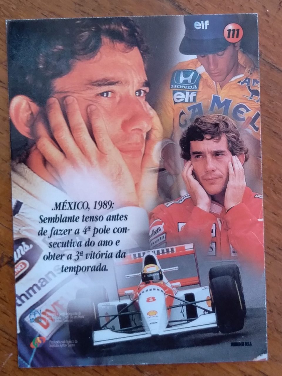 | Casa do Colecionador Cartão Coleção Ayrton Senna Multi Editora 111 / México 1989 Tenso.