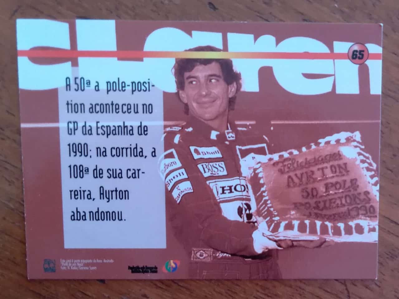 | Casa do Colecionador Cartão Coleção Ayrton Senna Multi Editora 65 / GP da Espanha 1990