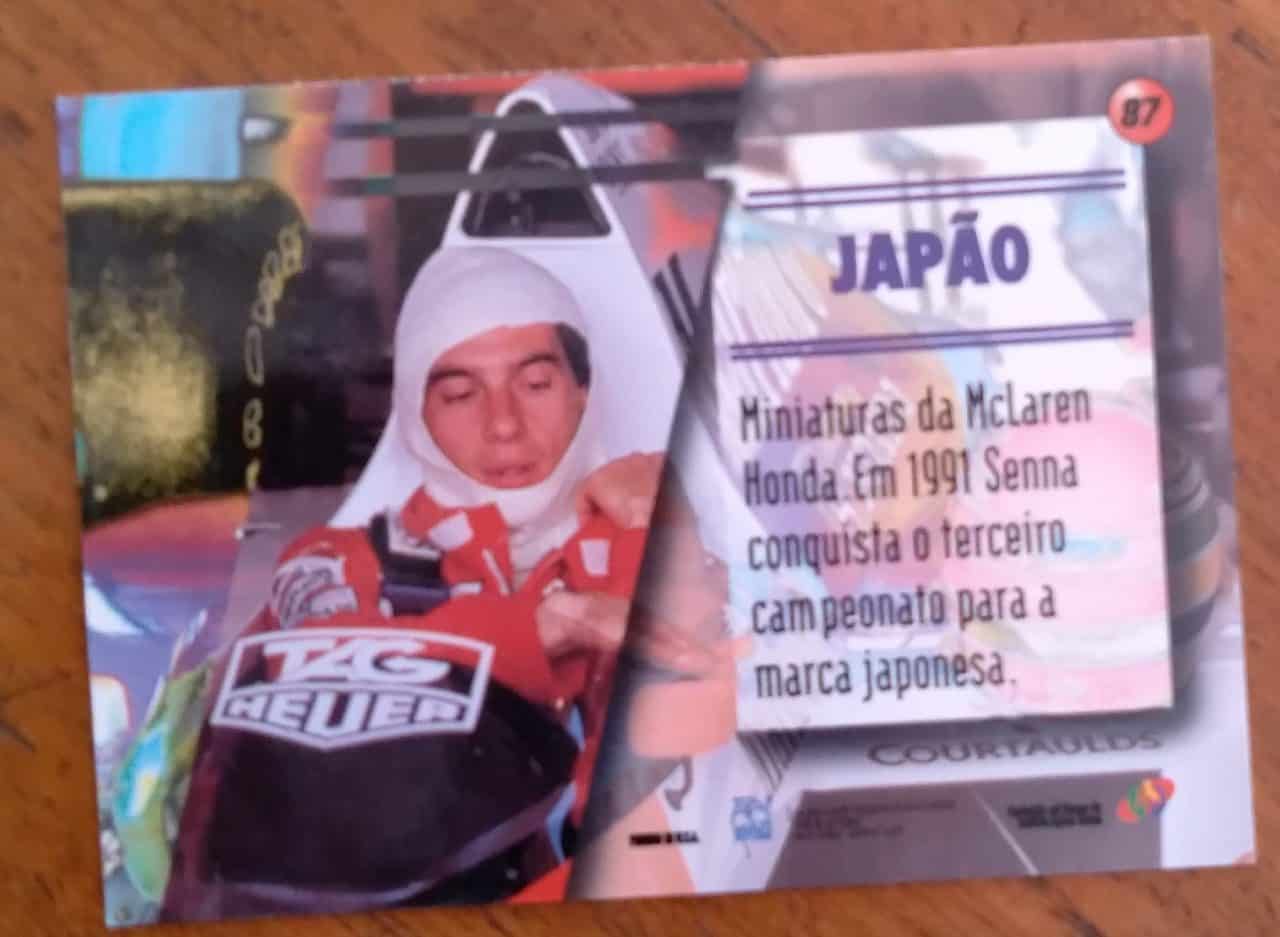 | Casa do Colecionador Cartão Coleção Ayrton Senna Multi Editora 87 / Descontração Japão McLaren.