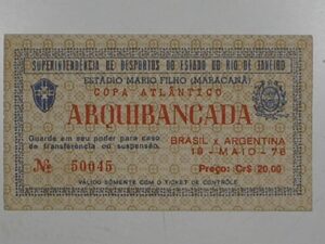 Futebol - Antigo Ingresso de Arquibancada - Estadio Maracanâ Mario filho - Copa Atlântico - 1976