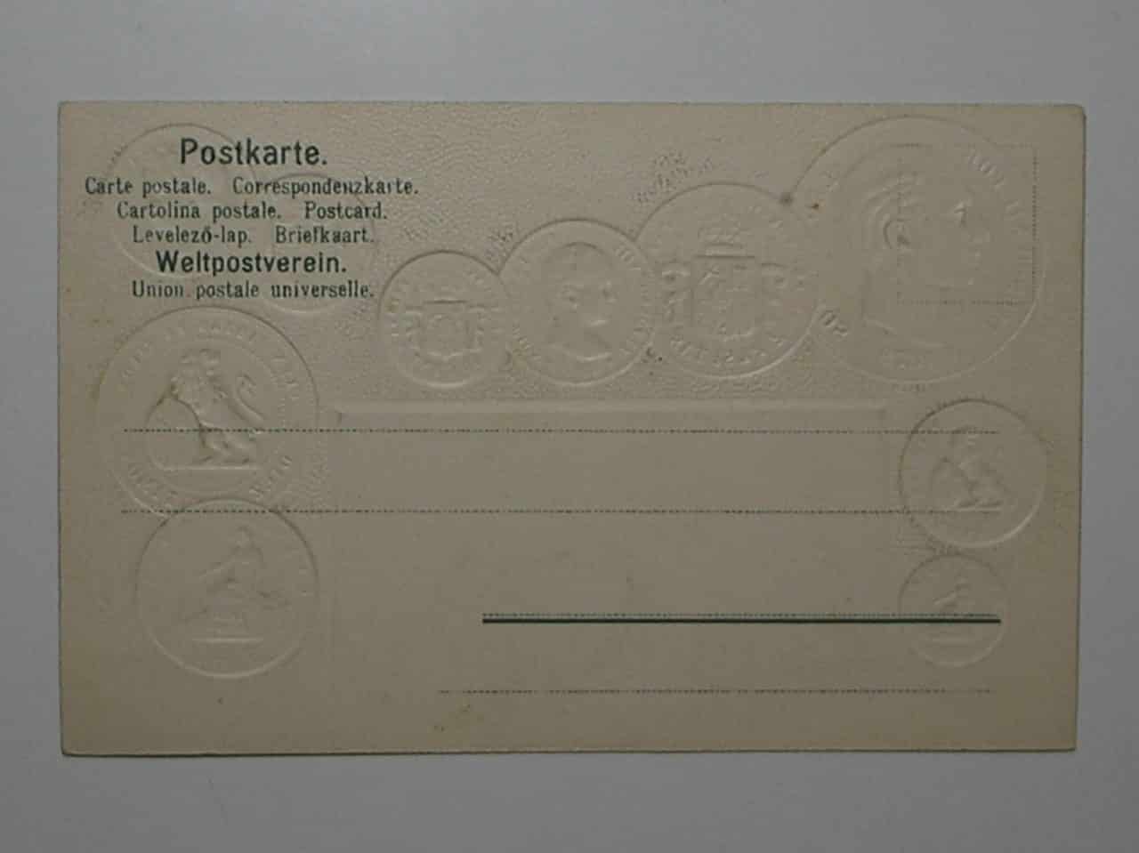 | Casa do Colecionador Raro Cartão Postal Tema A Numismática C/ Moedas Da Espanha