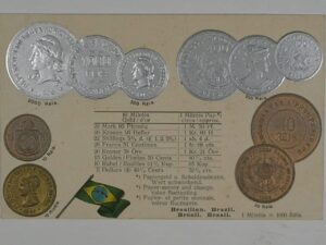Raro Cartão Postal Tema A Numismática C/ Moedas Do Brasil