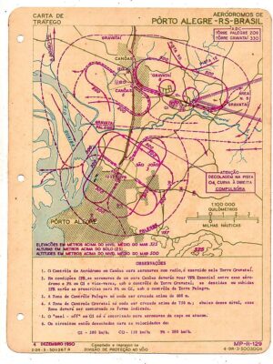 Aviação - Antiga Carta De Pouso - Aerodromo de Canoas e Trafego Aerodromos de Porto Alegre - 1950