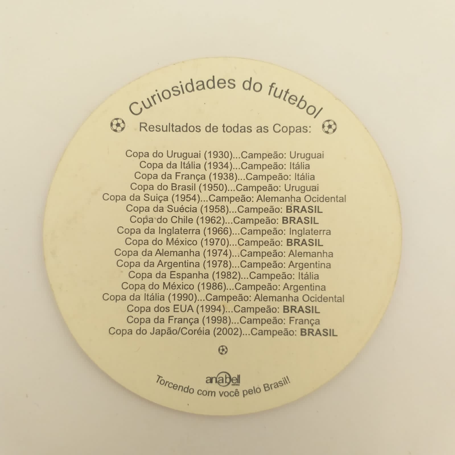| Casa do Colecionador Bolacha de Chopp Nacional - Anabell Torcendo com você pelo Brasil
