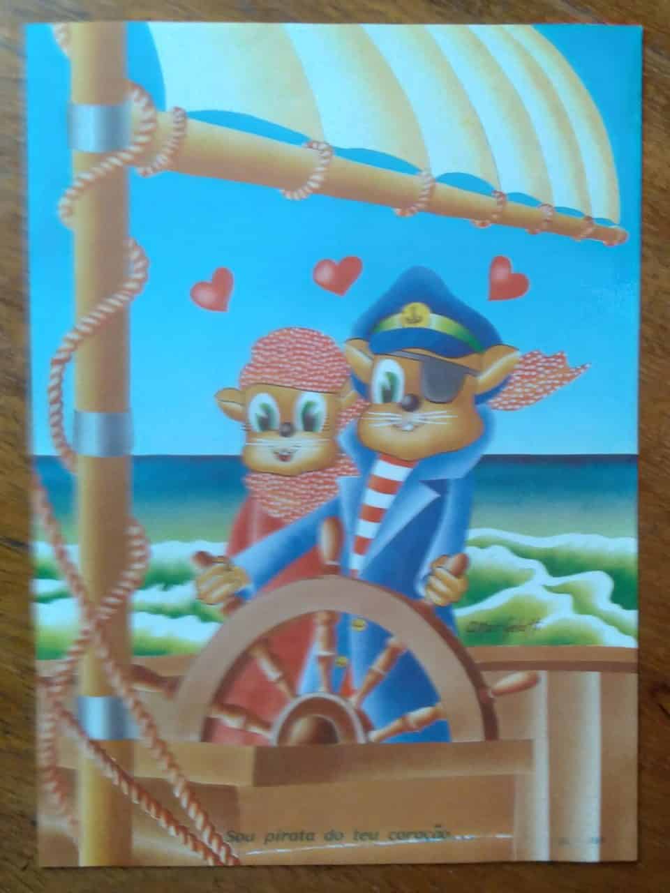 | Casa do Colecionador Papel de Carta Decorado Médio / BL 169 / Piratas Gatos.