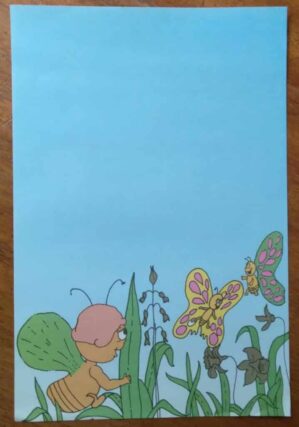 Papel de Carta Decorado Médio / Borboletas Flores e mais.