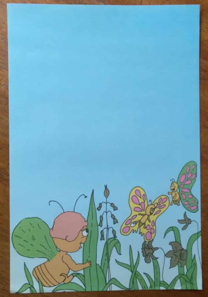 | Casa do Colecionador Papel de Carta Decorado Médio / Borboletas Flores e mais.