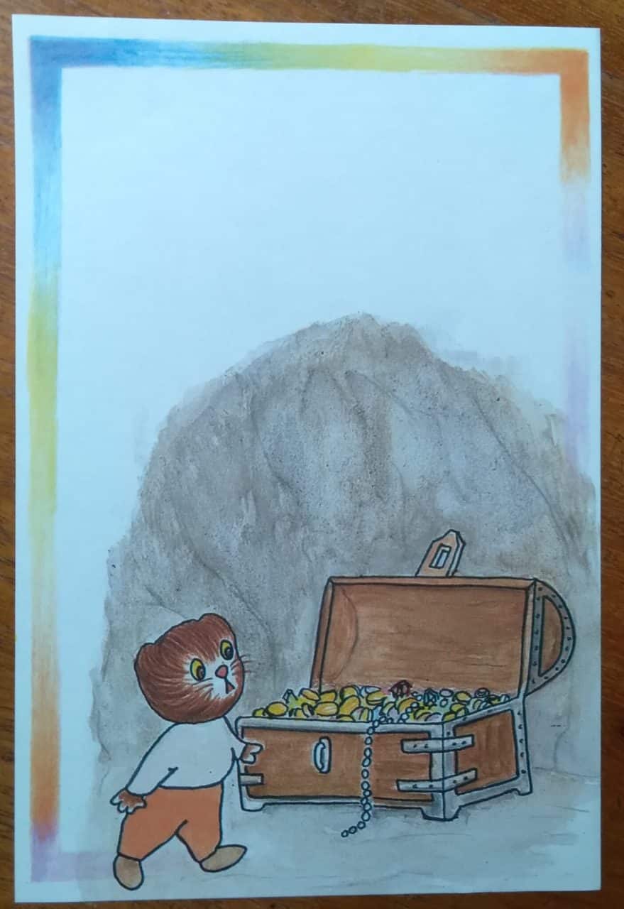 | Casa do Colecionador Papel de Carta Decorado Médio / O Gato e o Baú do Tesouro