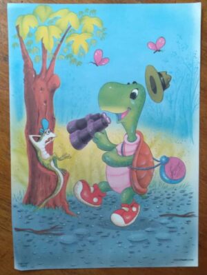 Papel de Carta Decorado Médio / Tim Tom 7222 / Tartaruga com Binóculo.