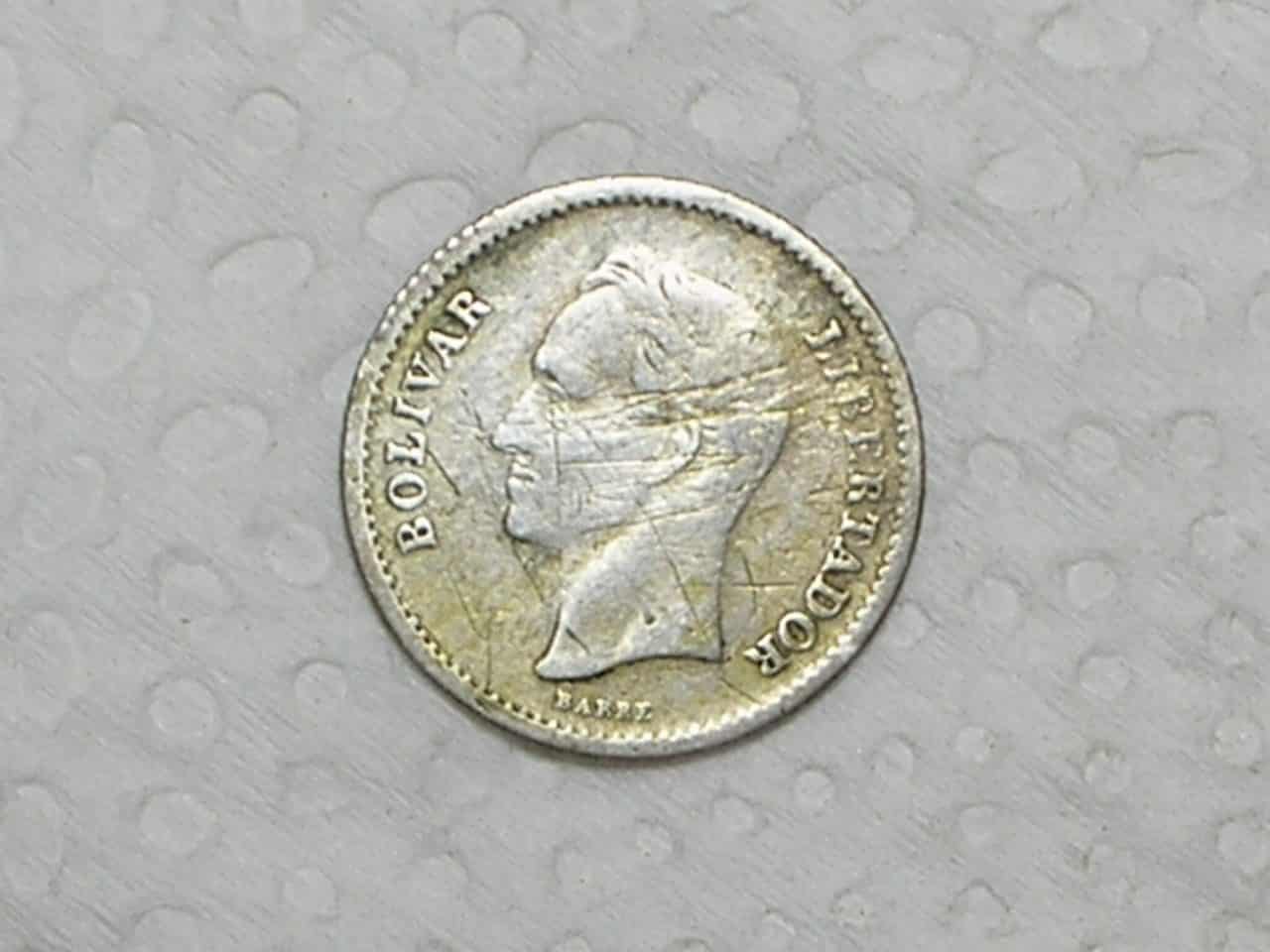 | Casa do Colecionador Venezuela) 1/4 Bolivar - 1945 / Prata / box14