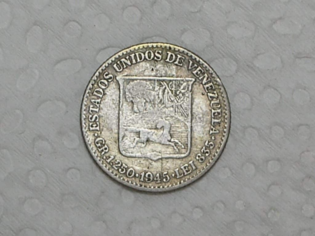 | Casa do Colecionador Venezuela) 1/4 Bolivar - 1945 / Prata / box14