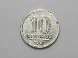 10 Centavos - 1961 / Peça escassa / Soberba / Aluminio /