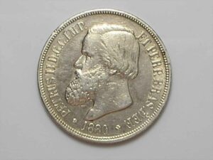 1.000 Réis - 1880 / Data Emendada / Império de Petrus II / Soberba / Prata