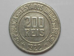 200 Réis - 1922 / Data Escassa / Mbc+ / Níquel / Perfeita