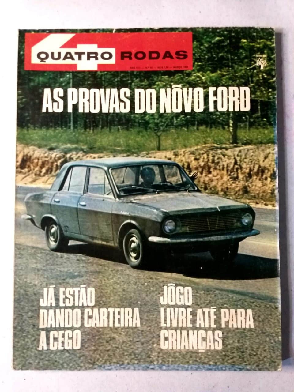 | Casa do Colecionador 4 (Quatro) Rodas - Ano 08 - Edição 92 - As Provas do Novo Ford - Março 1968 (Revista)