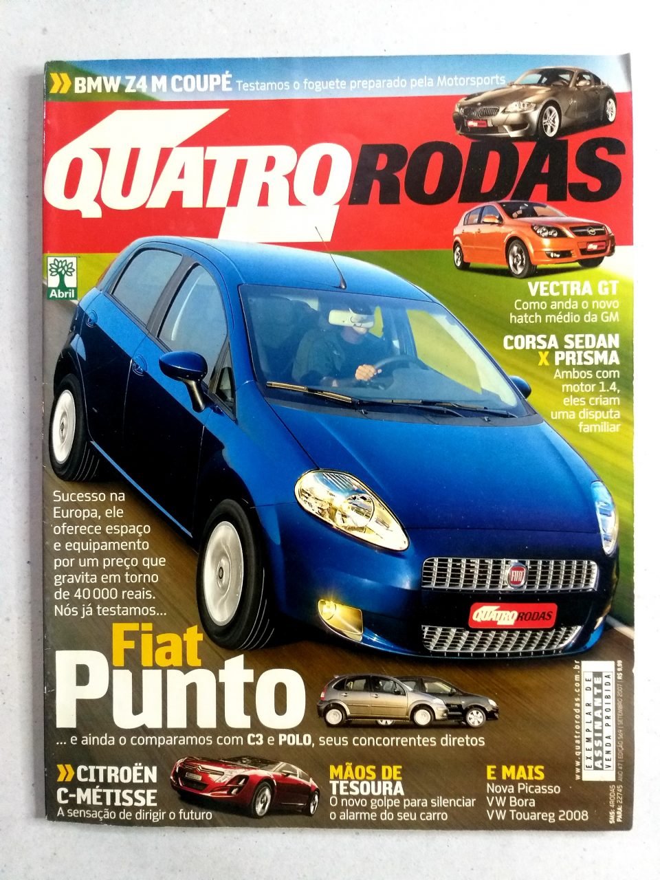 | Casa do Colecionador 4 (Quatro) Rodas - Ano 47 - Edição 569 - Fiat Punto - Setembro 2007 (Revista)