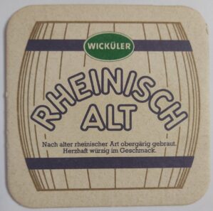 Bolacha De Chopp Estrangeira Alemanha Rheinisch Alt