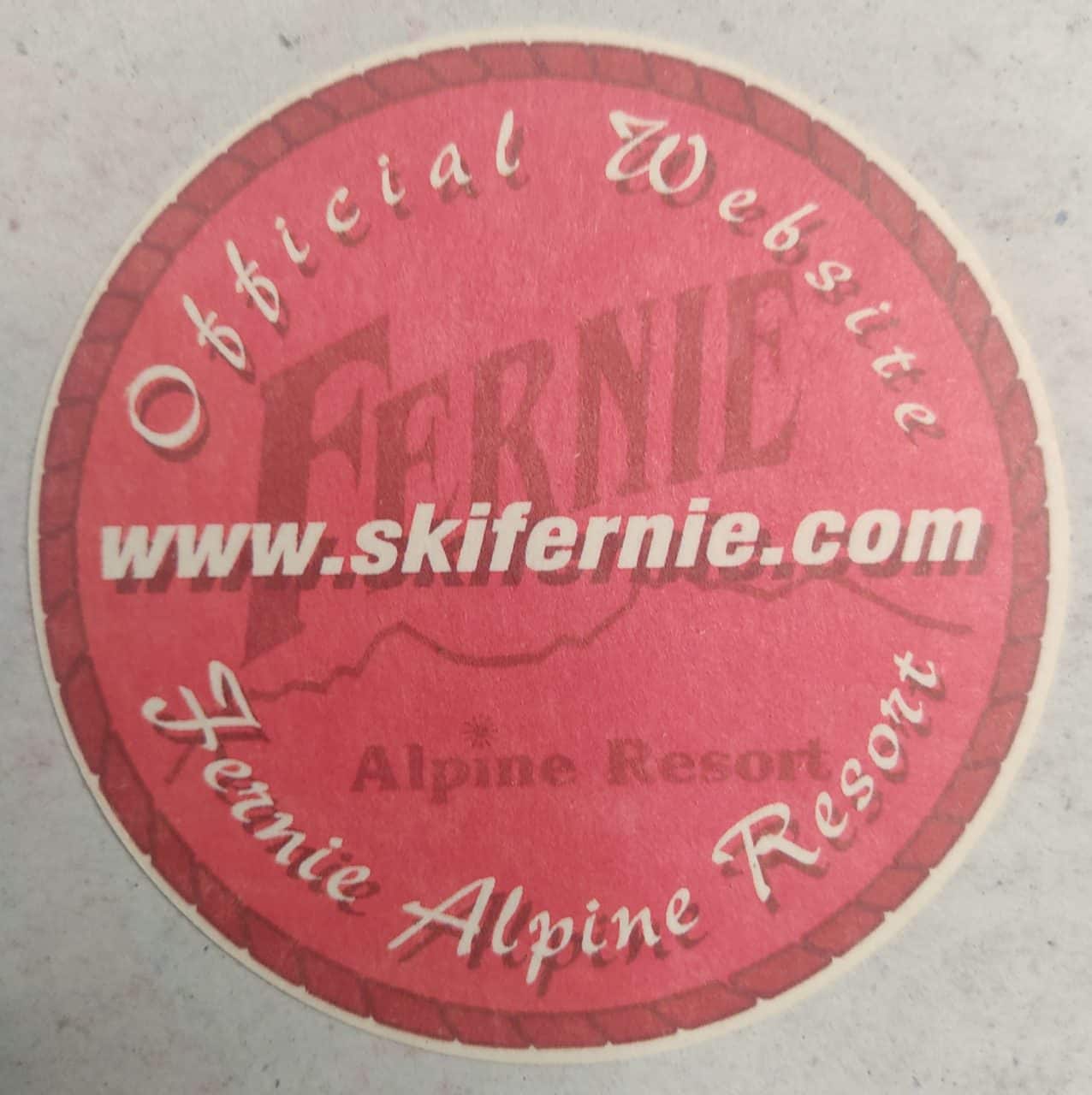 Bolacha de Chopp Estrangeira (Canadá) Fernie Alpine Resort