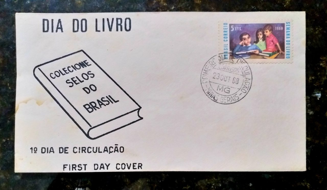 | Casa do Colecionador Envelope FDC (1º Dia de Circulação) Não Oficial - Selo RHM C614 - Semana do Livro - 23/10/1968