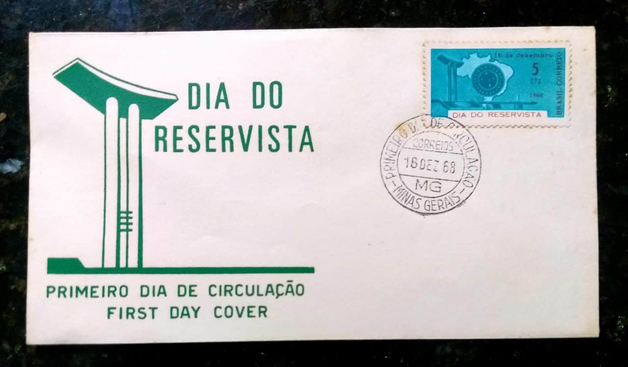 | Casa do Colecionador Envelope FDC (1º Dia de Circulação) Não Oficial - Selo RHM C625 - Dia do Reservista - 18/12/1968