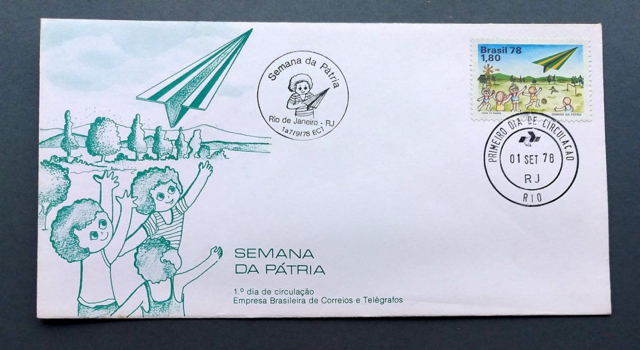| Casa do Colecionador Envelope FDC (1º Dia de Circulação) RHM FDC-159 com Carimbo CBC + 1º Dia - Semana da Pátria - 01/09/1978