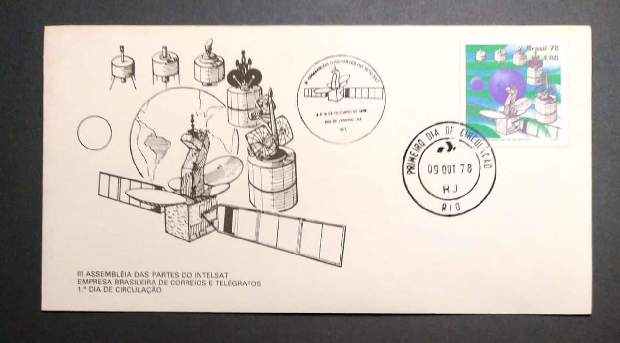 | Casa do Colecionador Envelope FDC (1º Dia de Circulação) RHM FDC-163 com Carimbo CBC + 1º Dia - 3ª Assembléia das Partes do Intelsat - 09/10/1978