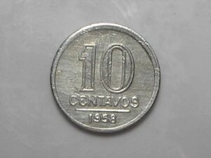 - Raro exemplar) 10 Centavos - 1958 em aluminio - peça chave da coleção no estado de "Soberba" - linda.