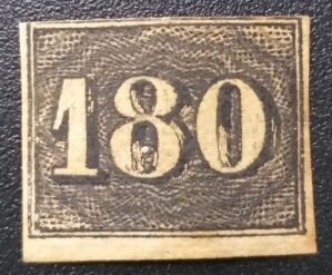 Regulares - RHM 016 (Novo) Verticais - Olho de Cabra - 180 Réis - 01/01/1850 (Selos do Império)