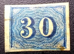 Regulares - RHM 020 a1 (Novo) Coloridos - Olho de Gato - 30 Réis - 1854 (Selos do Império)